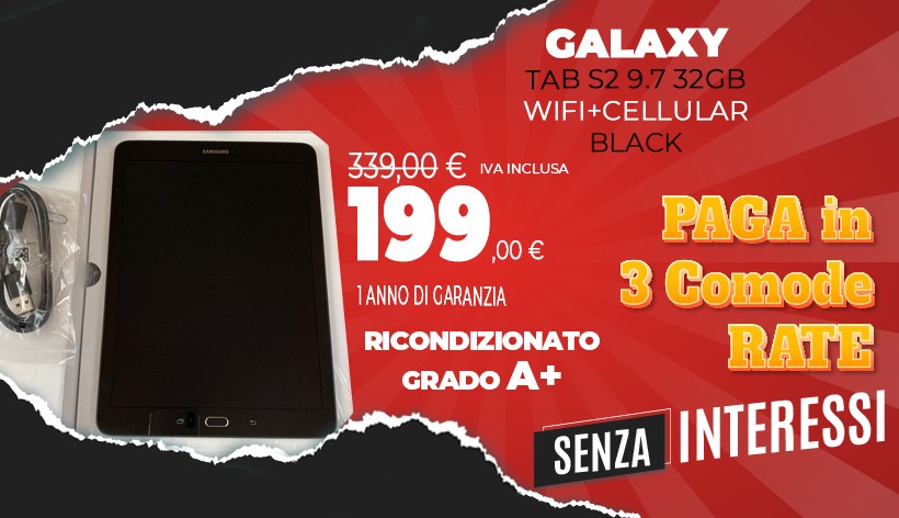 Galaxy Tab S2 9.7 32GB WiFi+Cellular Black